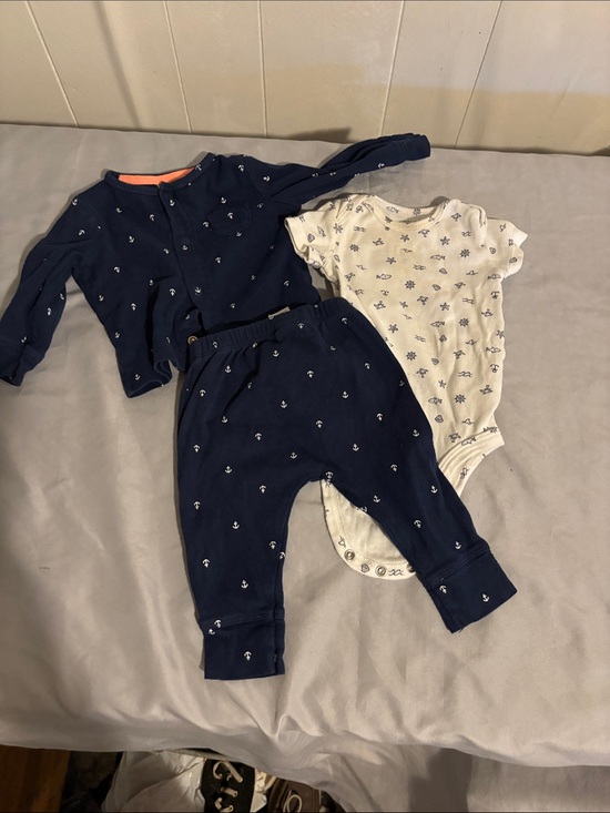 Carter's Other - Carter's Navy and Cream Nautical 3-Piece One-Piece Set